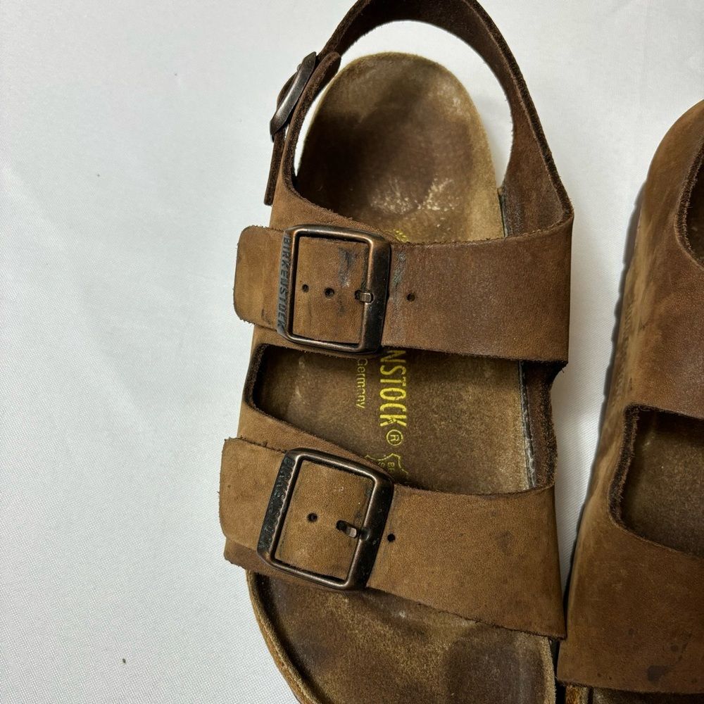 Birkenstock Brown Sandals with Adjustable Straps and Contoured Footbed - Picture 12 of 14